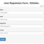 Registration Form W3schools