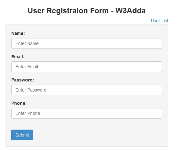 Registration Form W3schools - Enrollment Form