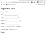 Registration Form With Validation In Php