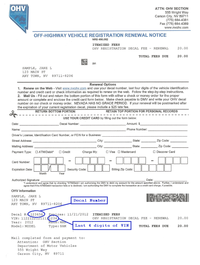 Registration Renewal Form Dmv