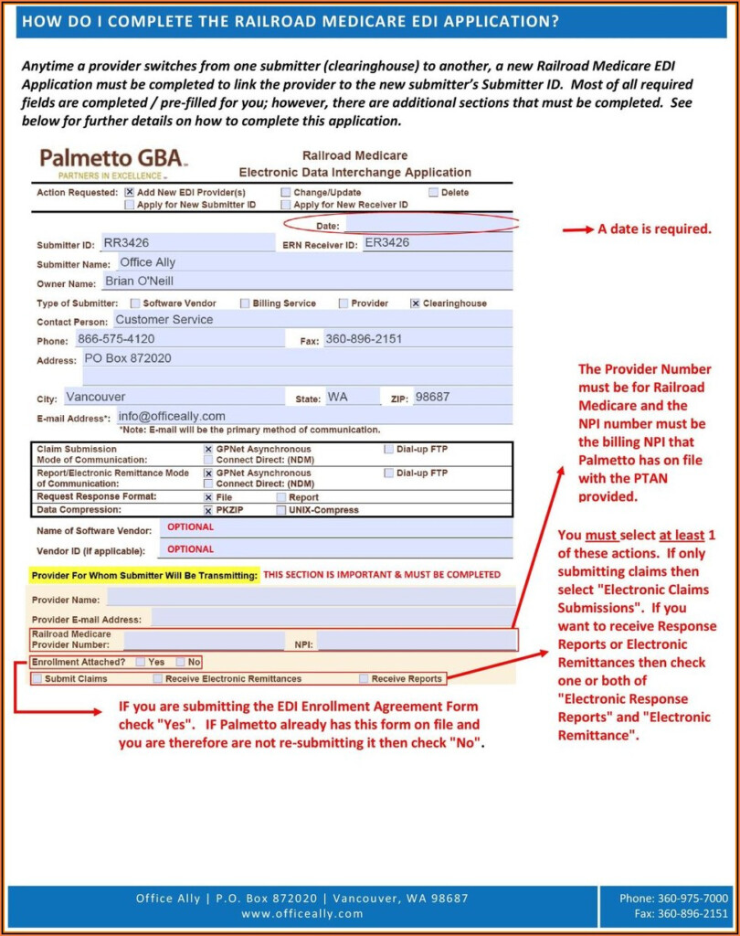 Rr Medicare Edi Enrollment Form