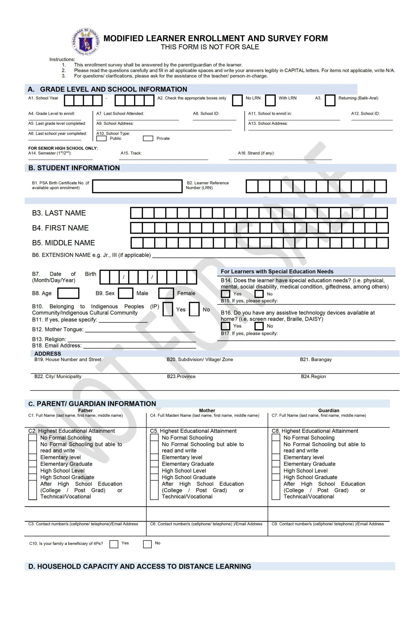 Rsbsa Enrollment Form 2022 - Enrollment Form