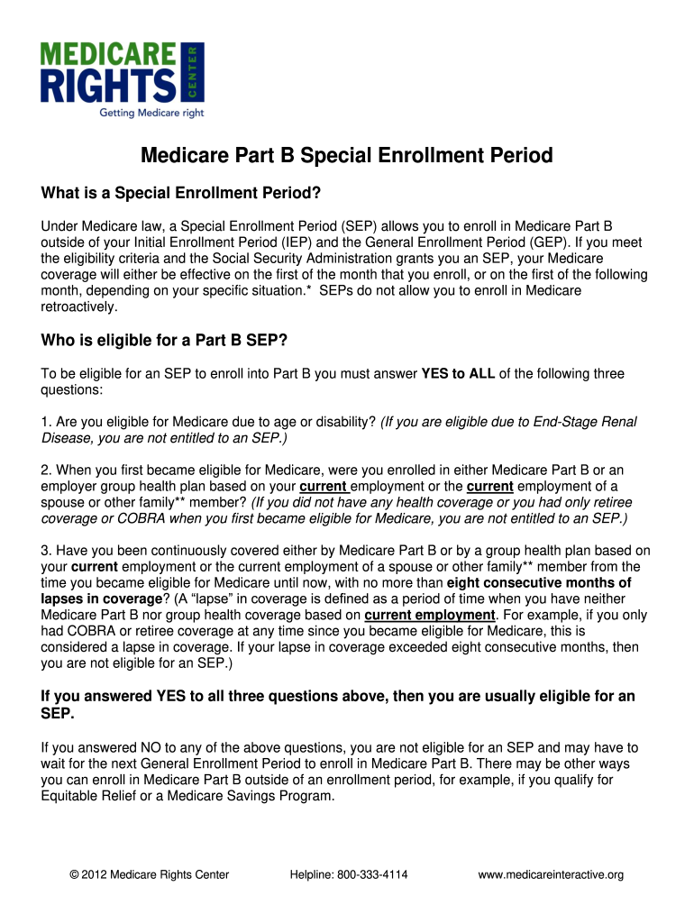 Social Security Medicare Part B Enrollment Form Enrollment Form