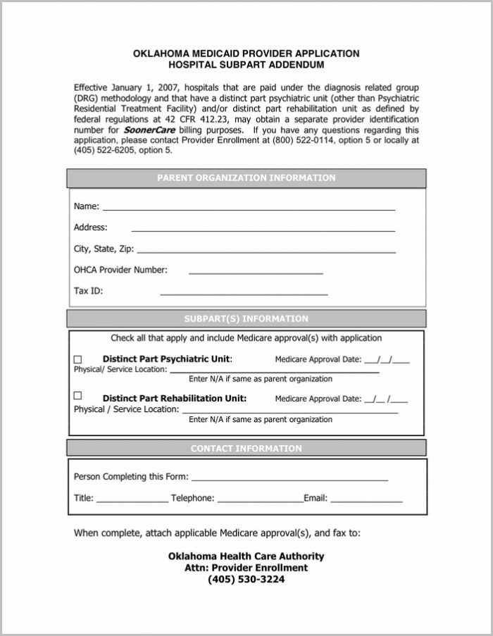 Texas Medicaid Provider Enrollment Forms Enrollment Form 4838