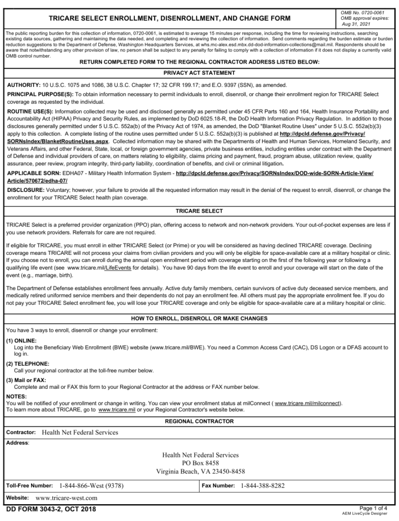 Tricare West Provider Enrollment Forms