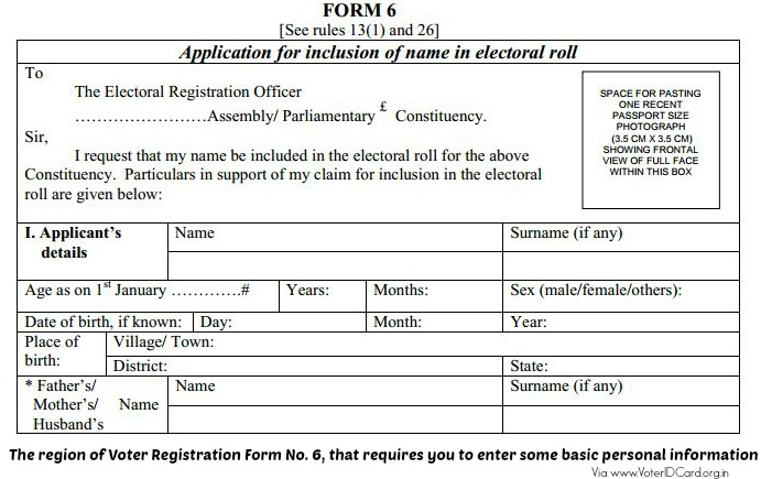 voter id card form 6 how to fill