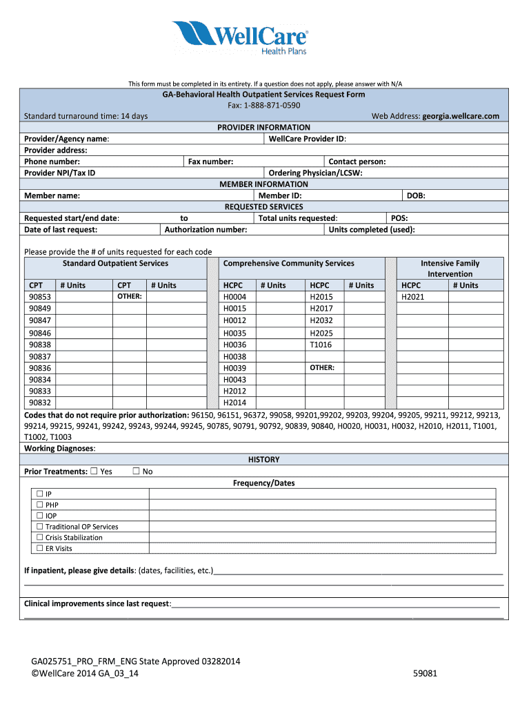 Wellcare Provider Enrollment Form