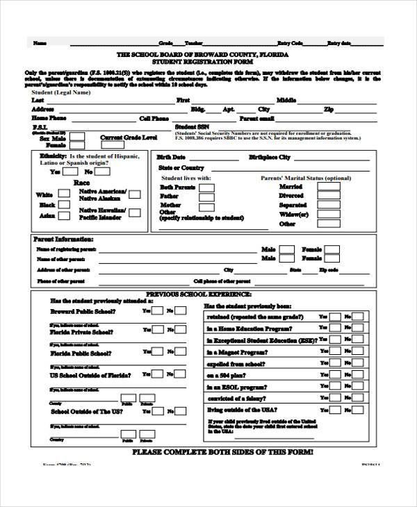 What Is A School Enrollment Form Florida