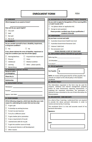 Zcas Enrollment Form