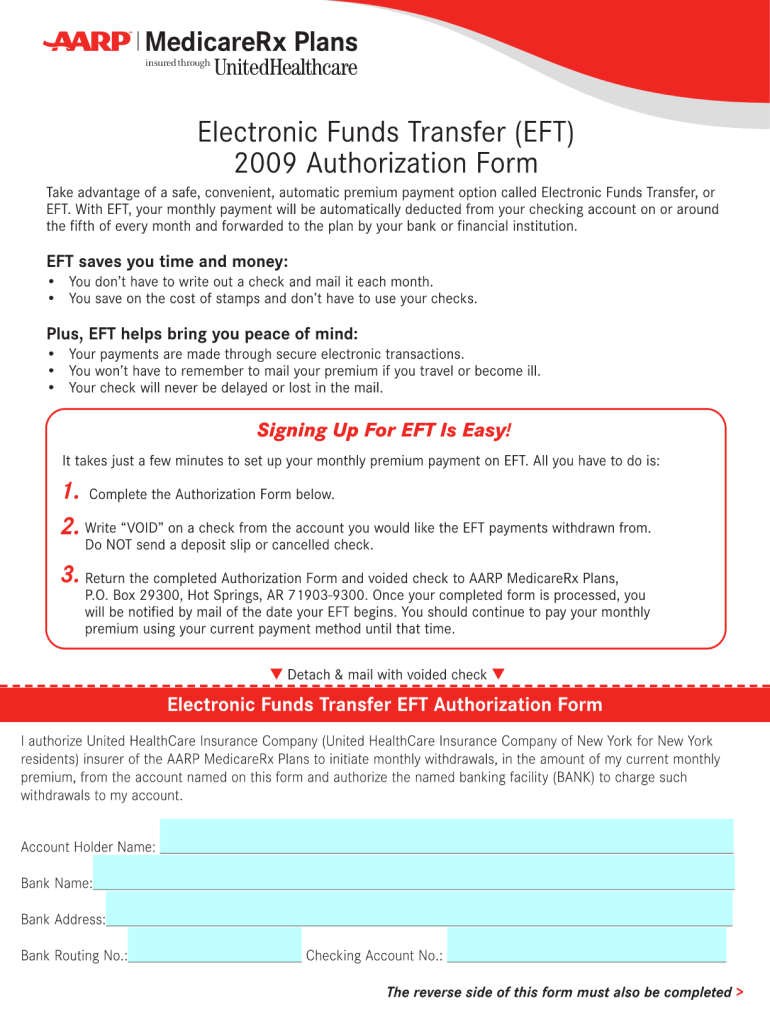 Aarp Provider Eft Enrollment Form