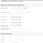 After School Care Enrolment Form