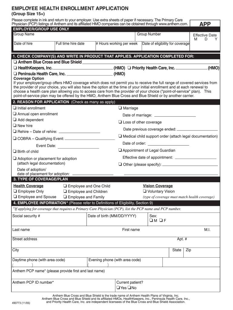 Bc Bs Provider Enrollment Form For Ct