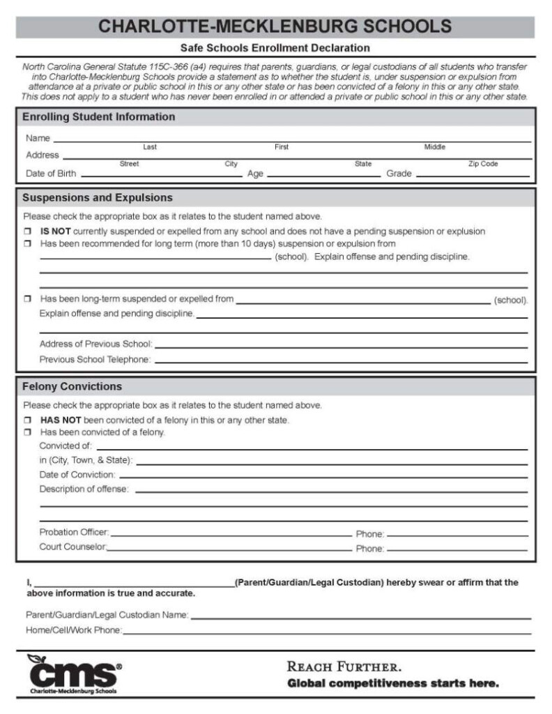 Cms School Enrollment Forms