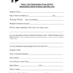 Dance School Enrolment Form