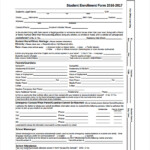 Enrollment Form Template For School