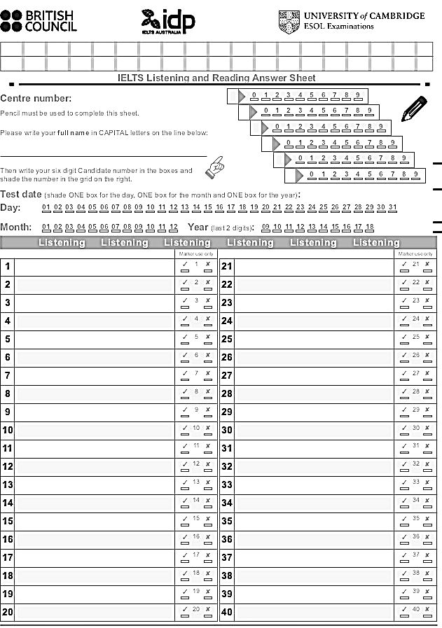 Language School Enrolment Form Ielts Listening