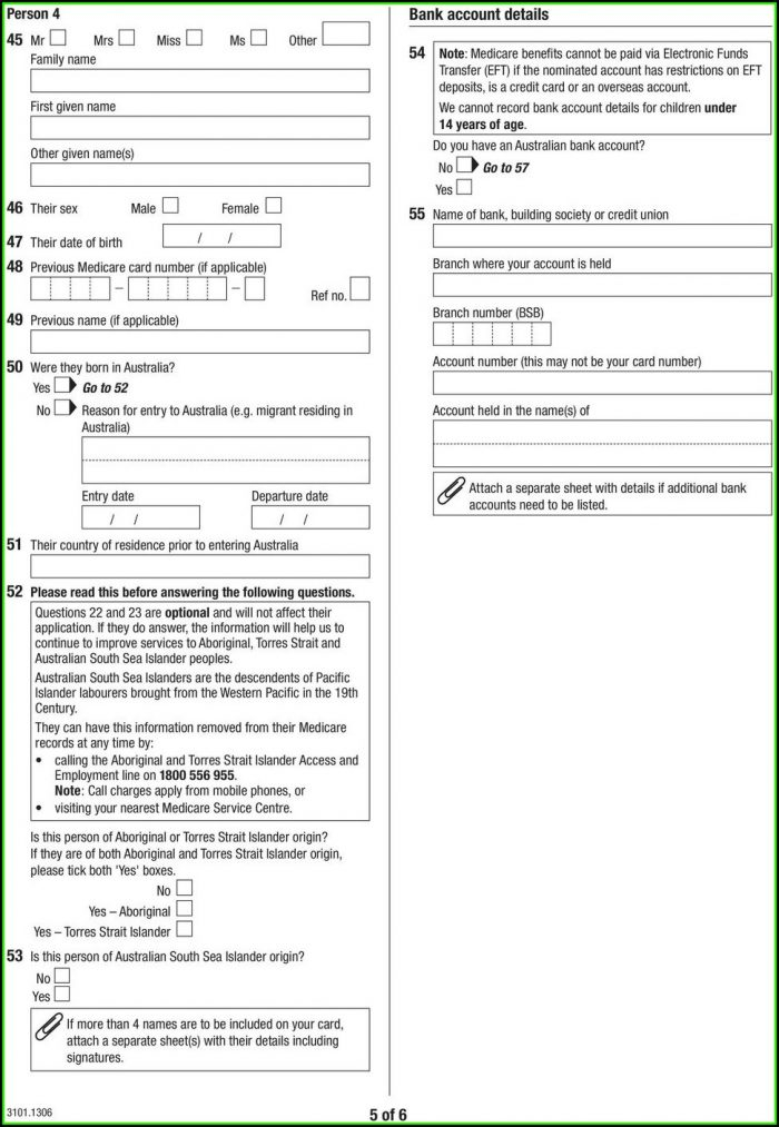 Medicare Indigenous Enrolment Form