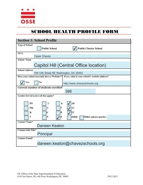 Osse School Enrollment Verfication Form