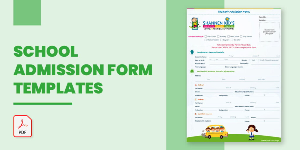 Primary School Enrolment Form Template