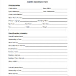 Sample Enrollment Form For Senior High School