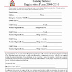 Sunday School Enrollment Form