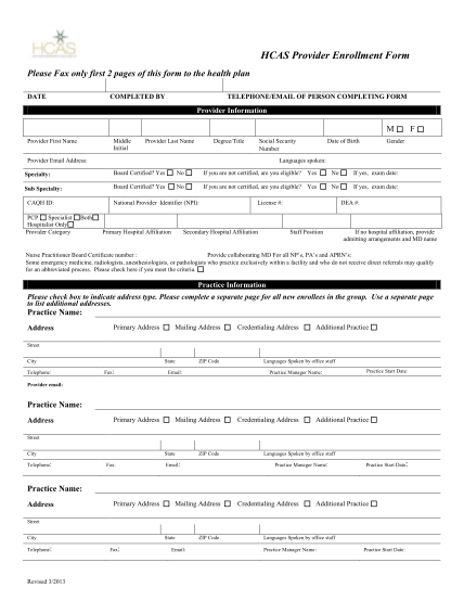 Tufts Health Plan Provider Enrollment Form